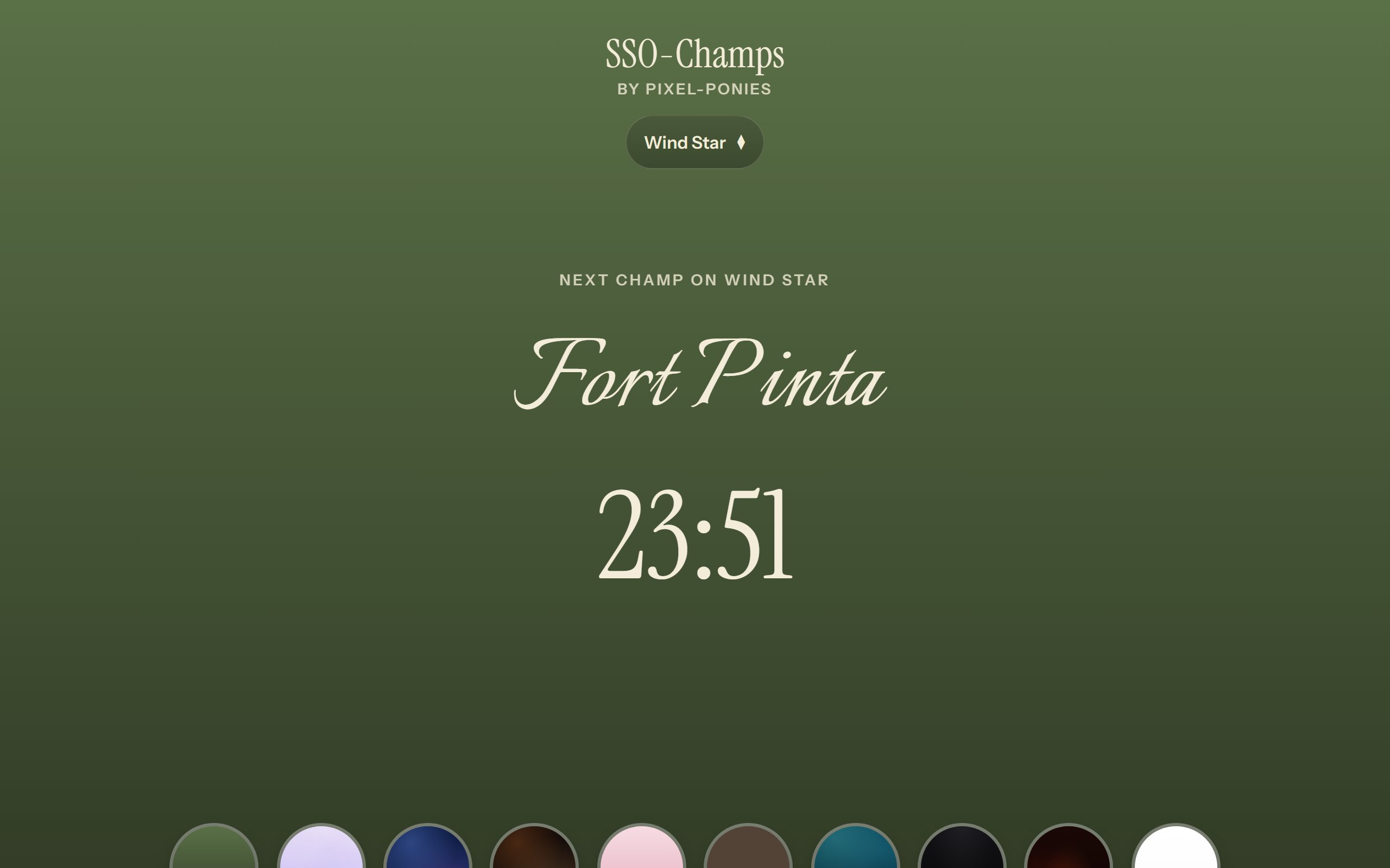 The SSO-Champs live championship countdown